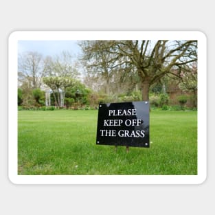 Please keep off the grass notice Sticker